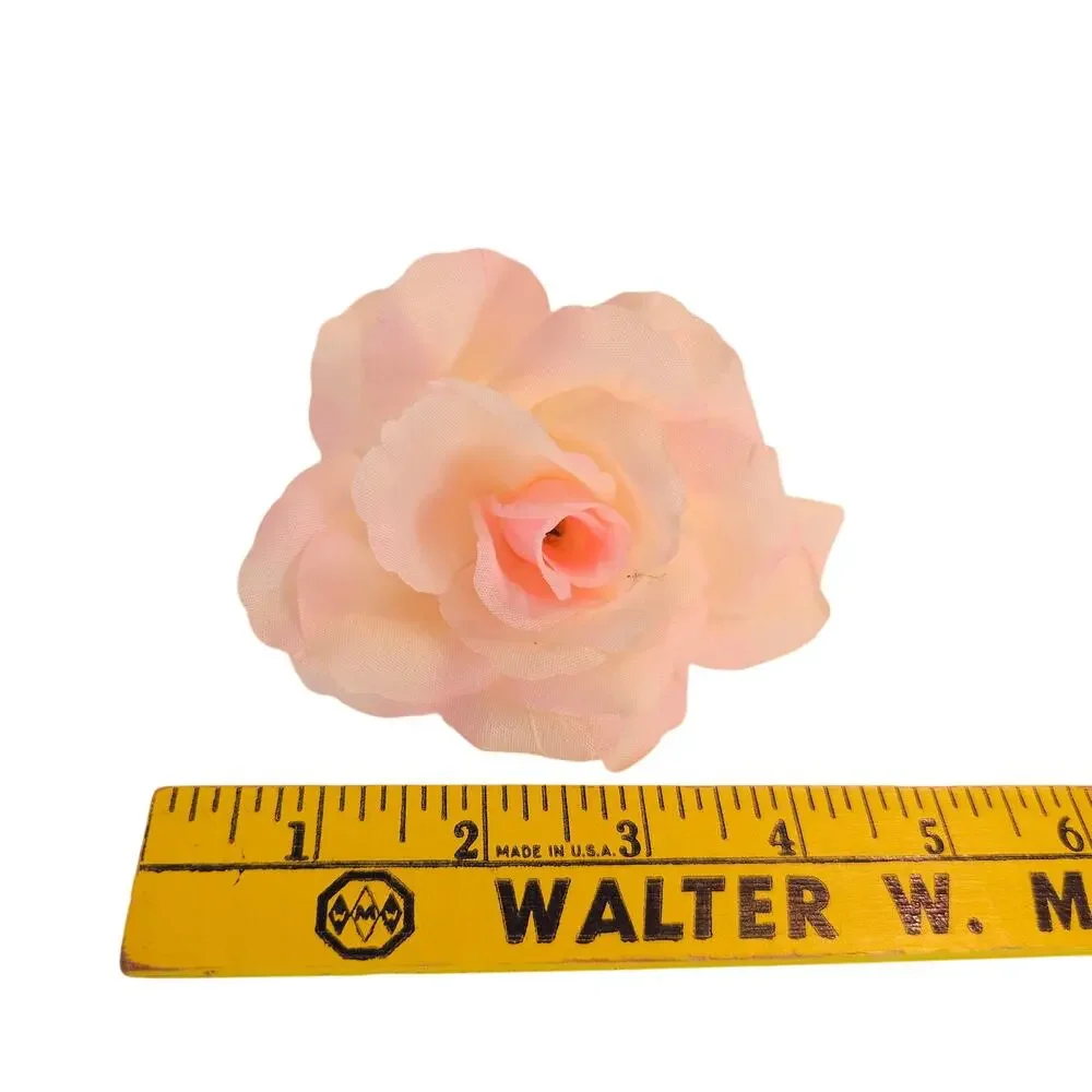 Blush Pink Silk Artificial Rose Heads Wedding Craft 4